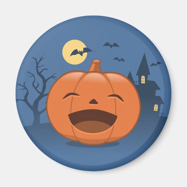 Laughing Halloween Pumpkin Magnet (Front)