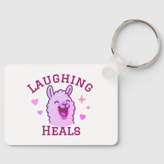 Laughing Heals Cute Llama Keychain