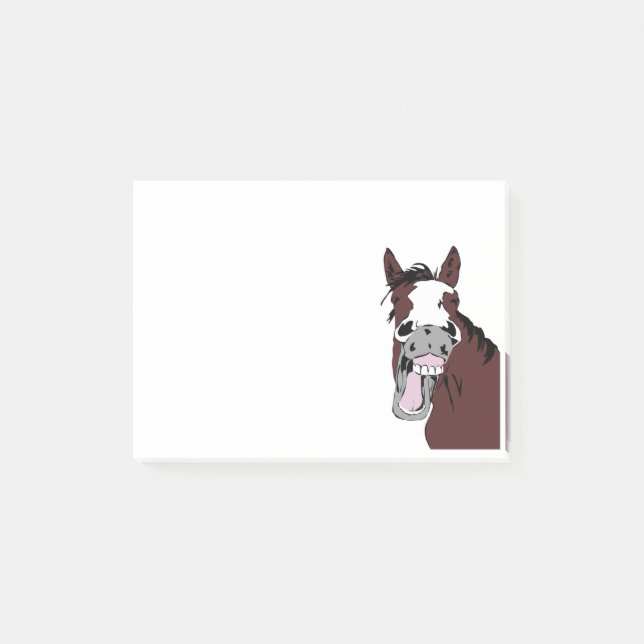 Laughing Horse Fun Equestrian art Post-it Notes (Front)