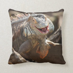 Laughing Iguana Photo Throw Pillow
