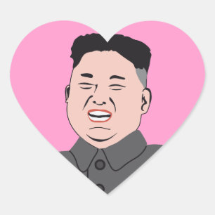 Laughing Kim Jong-un Heart Sticker