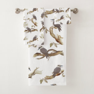 Laughing Kookaburra Australian Bird Eucalyptus Bath Towel Set