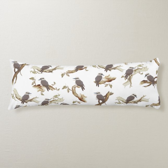 Laughing Kookaburra Australian Bird Eucalyptus  Body Pillow (Front)