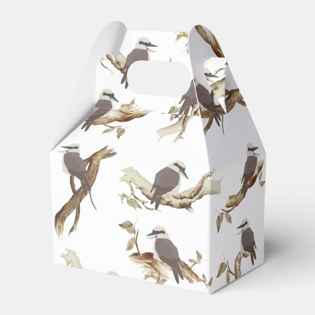 Laughing Kookaburra Australian Bird Eucalyptus  Favor Box (Front Side)