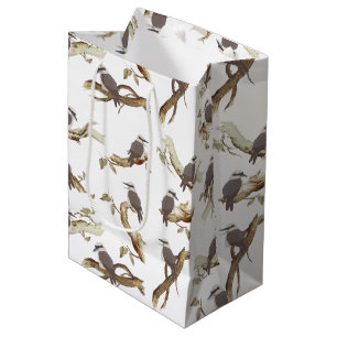 Laughing Kookaburra Australian Bird Eucalyptus  Medium Gift Bag