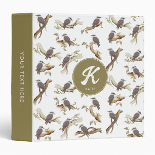 Laughing Kookaburra Australian Eucalyptus Monogram Binder
