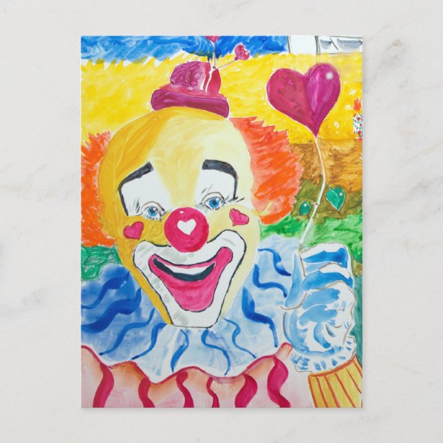Laughing Larry the Clown Postcard (Front)