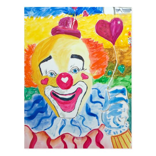 Laughing Larry the Clown Postcard