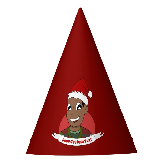Laughing man Christmas cartoon Party Hat (Front)