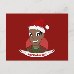 Laughing man Christmas cartoon Postcard