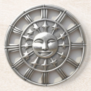 Laughing Moon Face With Stars Coaster