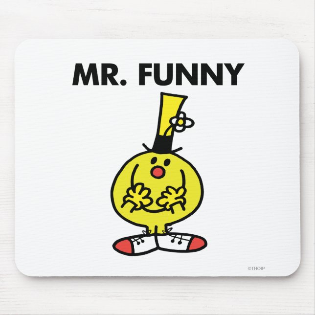 Laughing Mr. Funny With Flower Mouse Pad (Front)