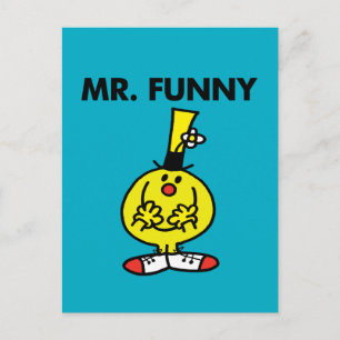 Laughing Mr. Funny With Flower Postcard