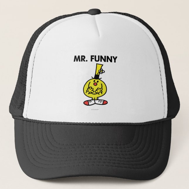 Laughing Mr. Funny With Flower Trucker Hat (Front)