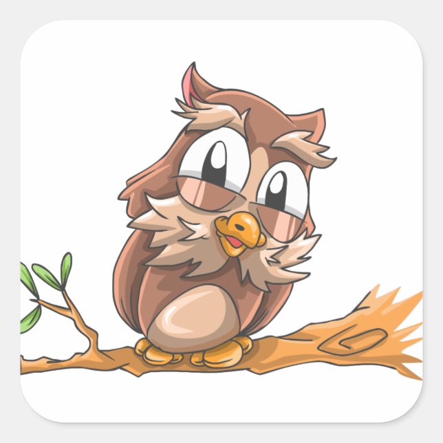 Laughing Owl Square Sticker (Front)