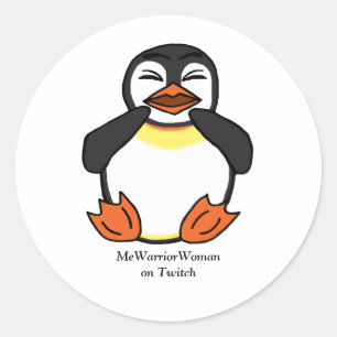 Laughing Penguin, MeWarriorWoman on Twitch Classic Round Sticker