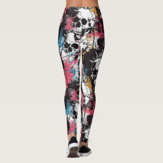 Laughing Punk Rock Skull Leggings - Cool et amusan
