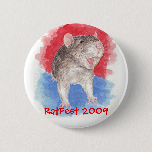 laughing rat, Ratfest 2009 2 Inch Round Button (Front)