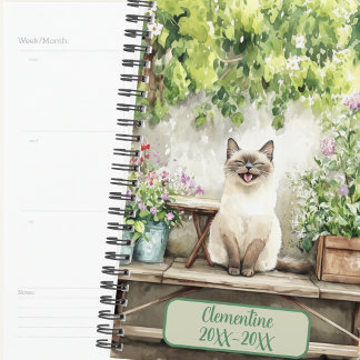 Laughing Siamese Cat Undated Appointment Book Planner