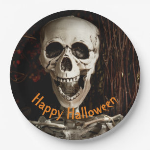 Laughing Skeleton Halloween  Paper Plate