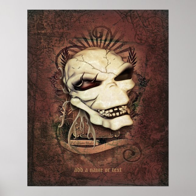 Laughing Skull Gothic Fantasy Art Personalized Poster (Front)