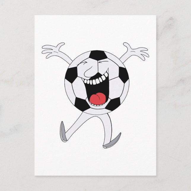 Laughing Soccer Ball Mascot Postcard (Front)