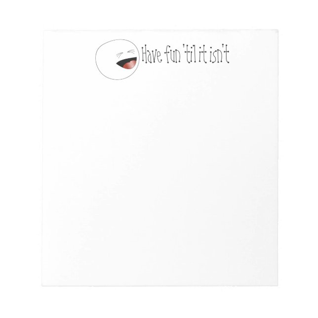 Laughing Stick Figure Head Notepad (Front)