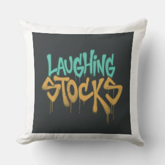 Laughing stocks throw pillow