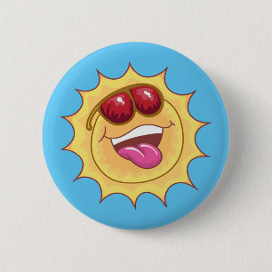 Laughing Sun 2 Inch Round Button