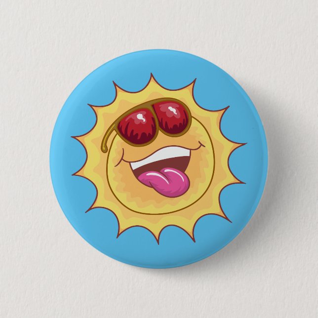 Laughing Sun 2 Inch Round Button (Front)