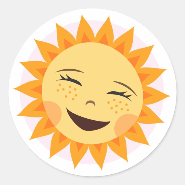 Laughing sun cute cartoon stickers (Front)