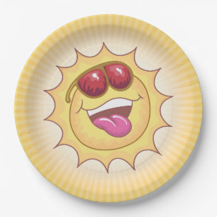 Laughing Sun Paper Plate