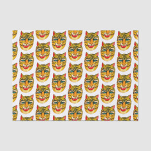 Laughing Tiger Watercolor Pattern Tissue Paper