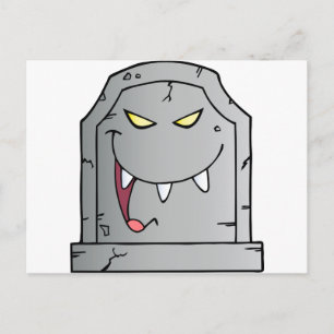 Laughing Tombstone Cartoon Character Postcard