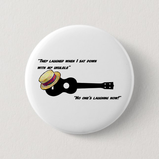 Laughing Ukulele 2 Inch Round Button (Front)