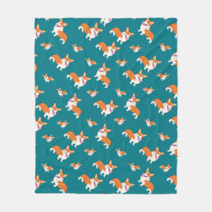 Laughing Welsh Corgi Fleece Blanket