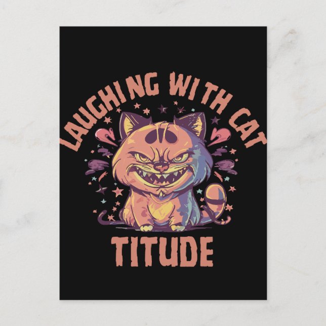 Laughing with Cat-titude Postcard (Front)