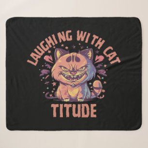 Laughing with Cat-titude Sherpa Blanket