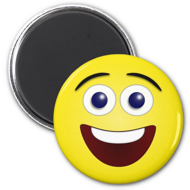 Laughing Yellow Smiley Face Emoji Magnet (Front)