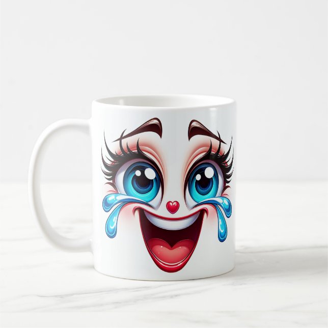 Laughter face  coffee mug (Left)