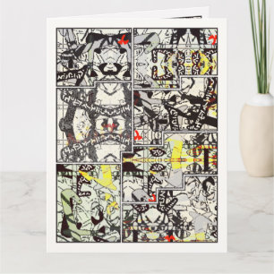 Laughter for Gravity Abstract Comic Thank You Card