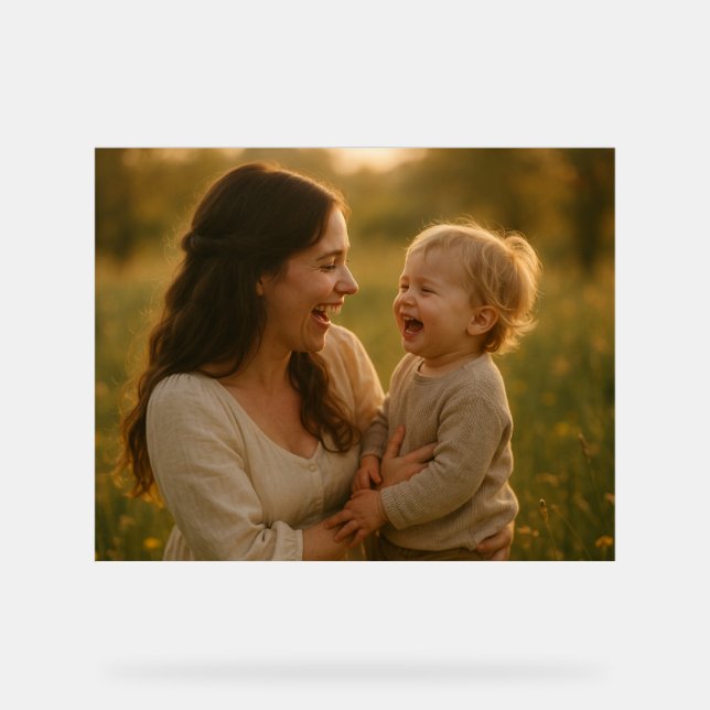 Laughter in Bloom – A Springtime Bond Acrylic Sign (Front)