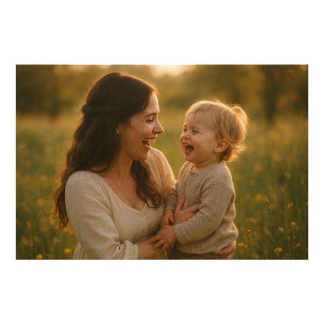 Laughter in Bloom – A Springtime Bond Photo Print (Front)