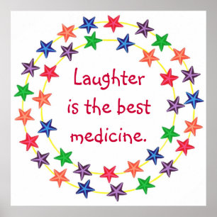 Laughter is the best medicine Colourful Star Poster