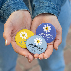 Laughter Is The Best Medicine Keychain 3 Inch Round Button