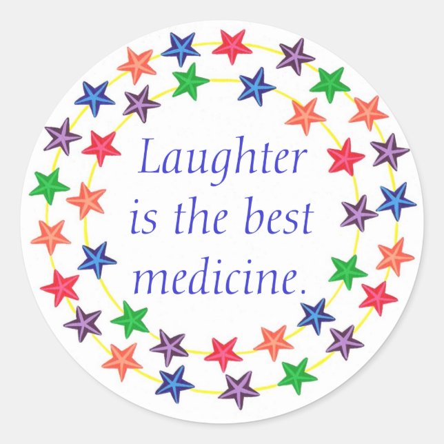 Laughter is the best medicine, stars stickers (Front)