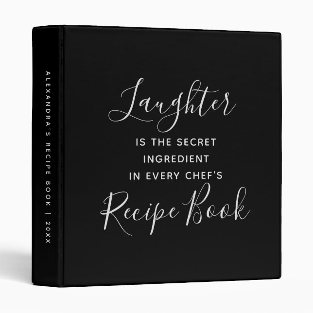 Laughter Secret Ingredient Black Recipe Binder (Front/Spine)