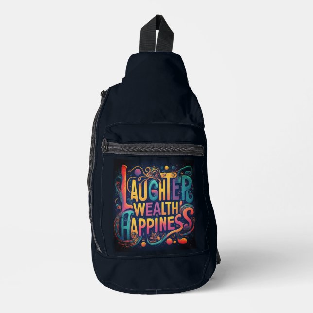 Laughter Wealth Happiness Print Cut Sew Bag (Front)
