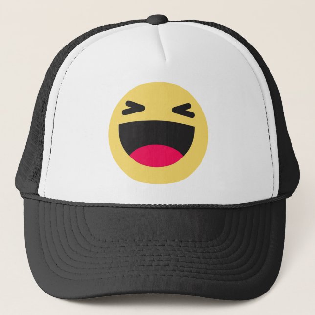 LAUGHY FACE EMOJI TRUCKER HAT (Front)
