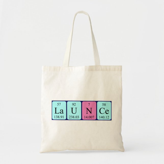 Launce periodic table name tote bag (Front)